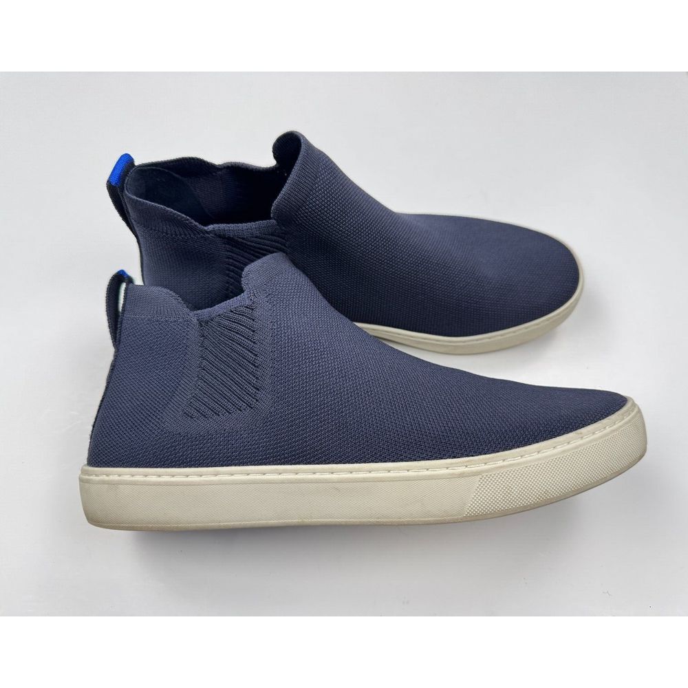 Rothy's Chelsea Boots Women 11 $145 Knit Comfort Washable Sneaker Round Toe Navy